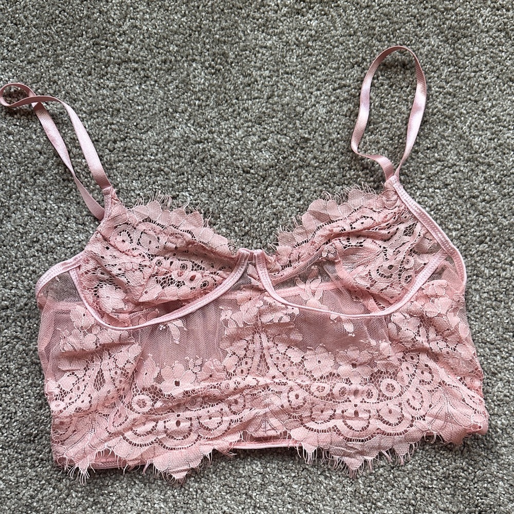 Lace Bralette in Soft Pink